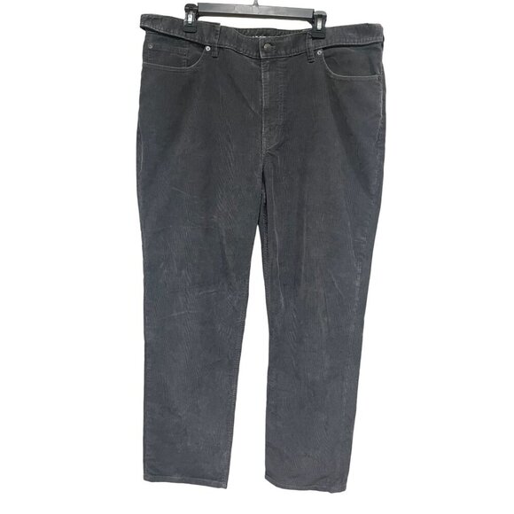 Lands End Mens Traditional Fit Corduroy Pant Gray Size 40 x 31 Elastic Extenders - Picture 1 of 9